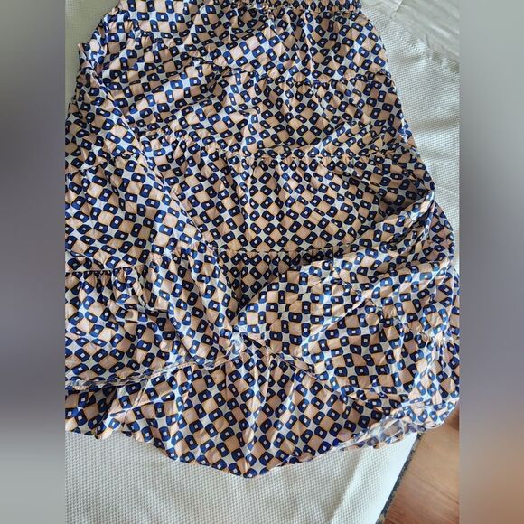 Zara floral maxi skirt cotton tiered geometric print bohemian - Picture 10 of 15